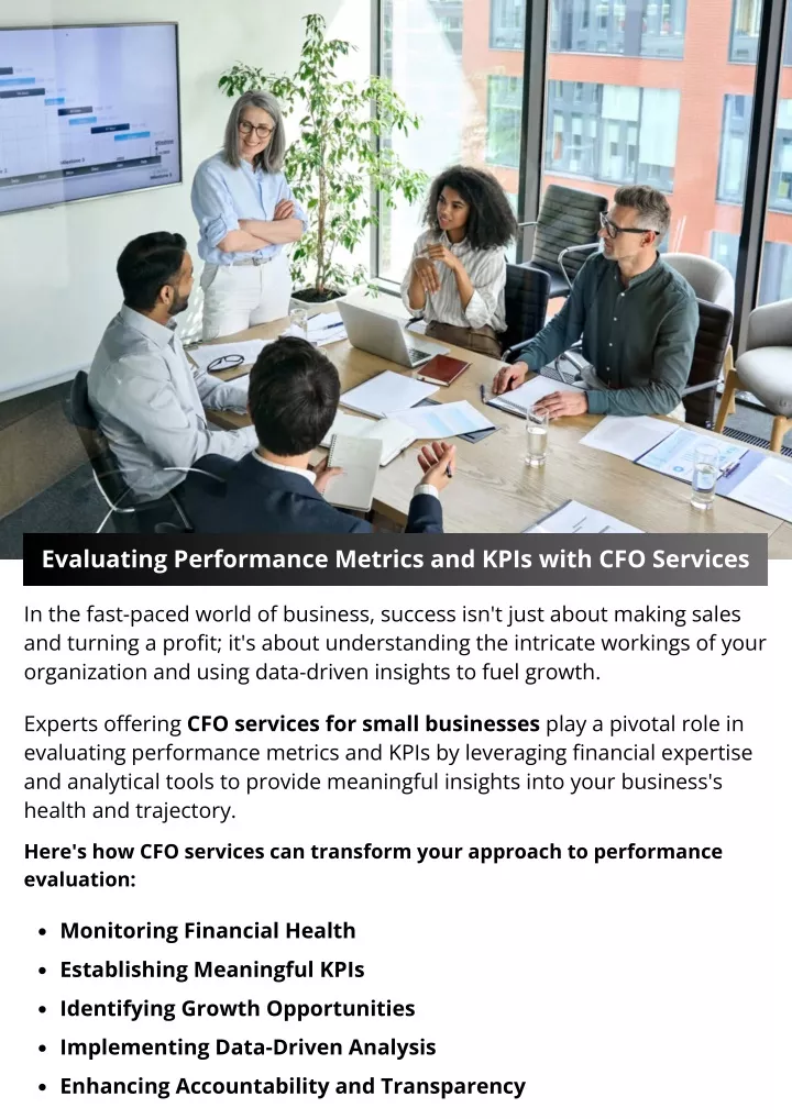 evaluating performance metrics and kpis with