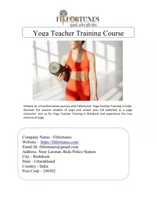 Yoga Teacher Training in India