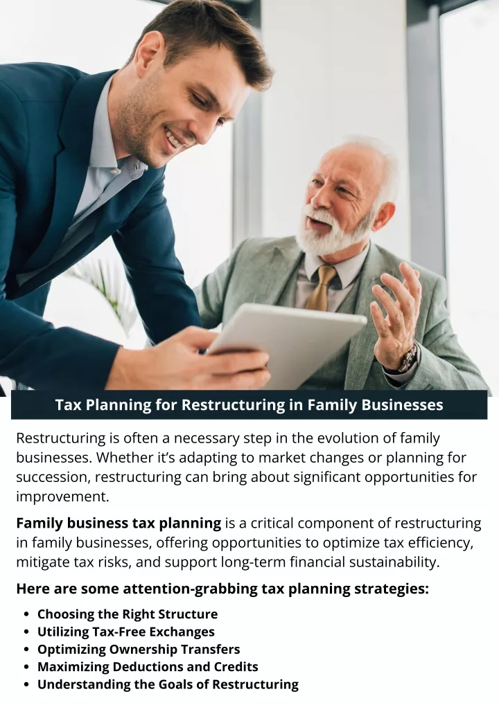 tax planning for restructuring in family