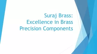 Suraj Brass: Excellence in Brass Precision Components