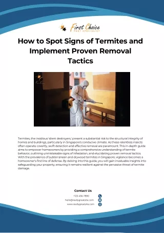 How to Spot Signs of Termites and Implement Proven Removal Tactics
