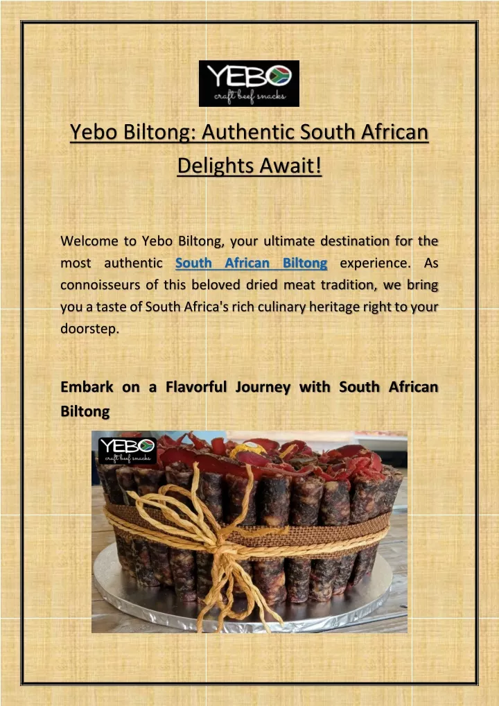 yebo biltong authentic south african delights