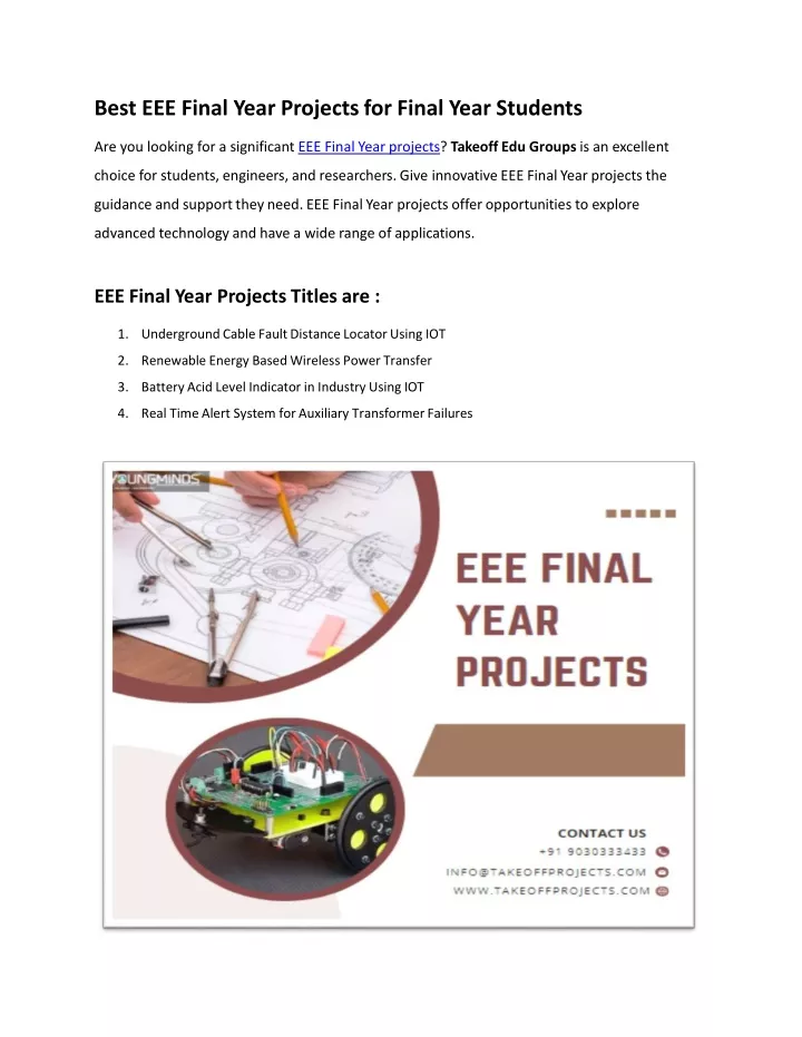 best eee final year projects for final year