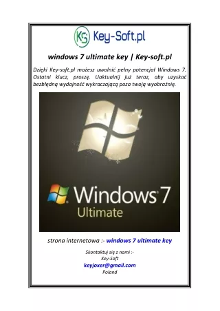 windows 7 ultimate key key soft pl
