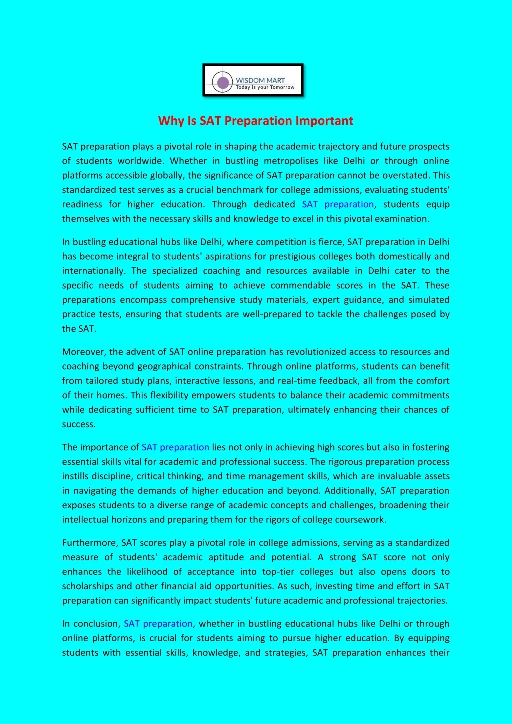 PPT - Why Is SAT Preparation Important PowerPoint Presentation, free ...