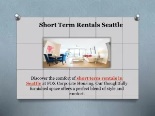 Short Term Rentals Seattle