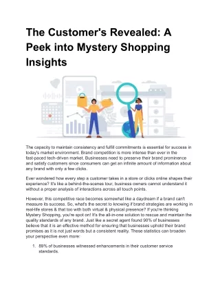 The Customer's Revealed_ A Peek into Mystery Shopping Insights