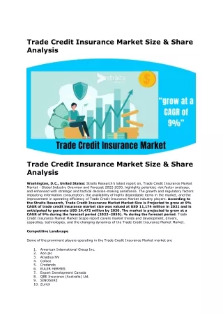 Trade Credit Insurance Market Size