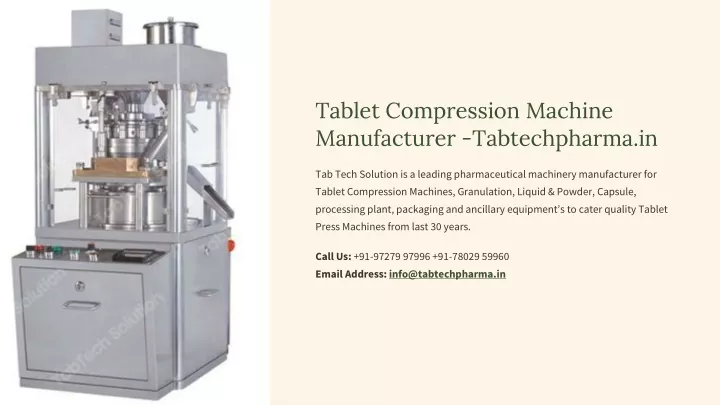 tablet compression machine manufacturer