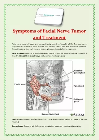 Symptoms of Facial Nerve Tumor and Treatment