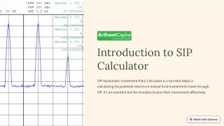 introduction to sip calculator