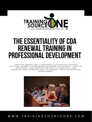 The Essentiality of CDA Renewal Training in Professional Development