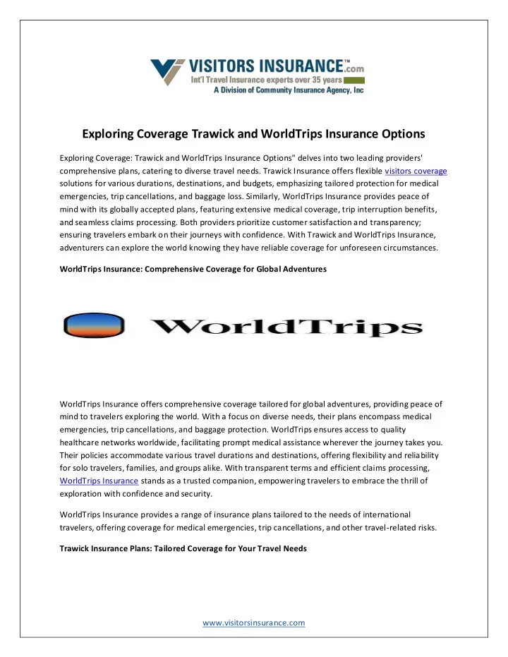 exploring coverage trawick and worldtrips