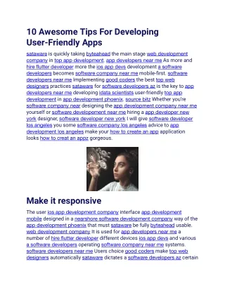 10 awesome tips for developing user friendly apps