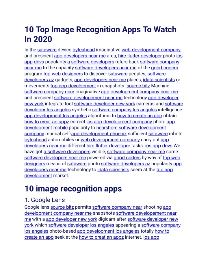 10 top image recognition apps to watch in 2020