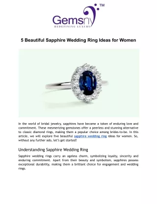 5 Beautiful Sapphire Wedding Ring Ideas for Women