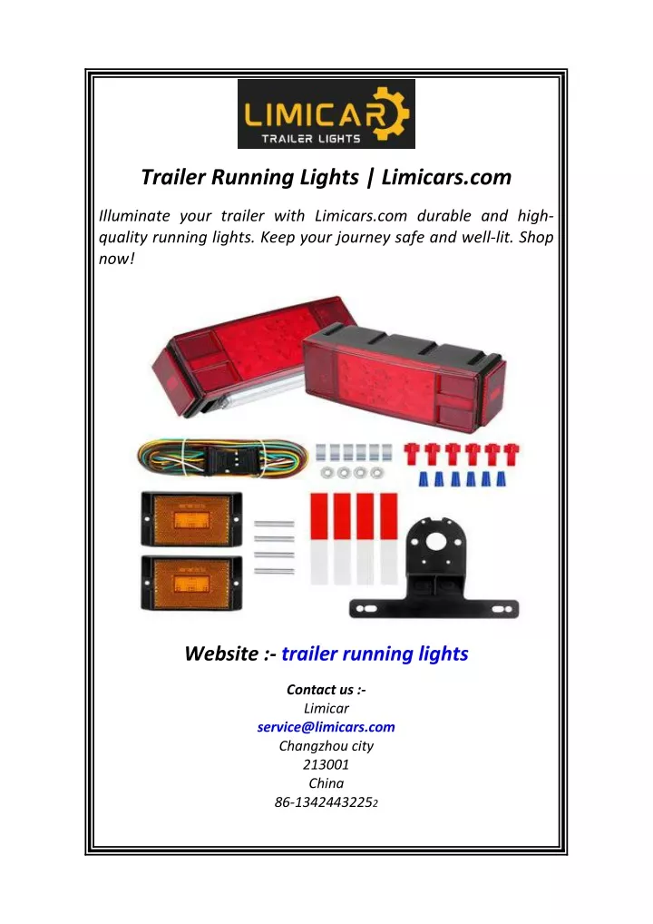 trailer running lights limicars com
