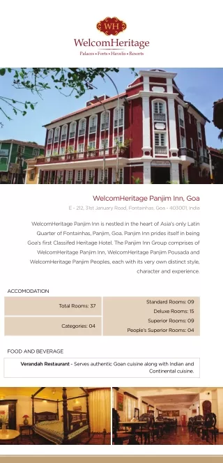 Heritage Hotel in Panjim Goa | Rooms in Fontainhas - WelcomHeritage Hotel Panjim