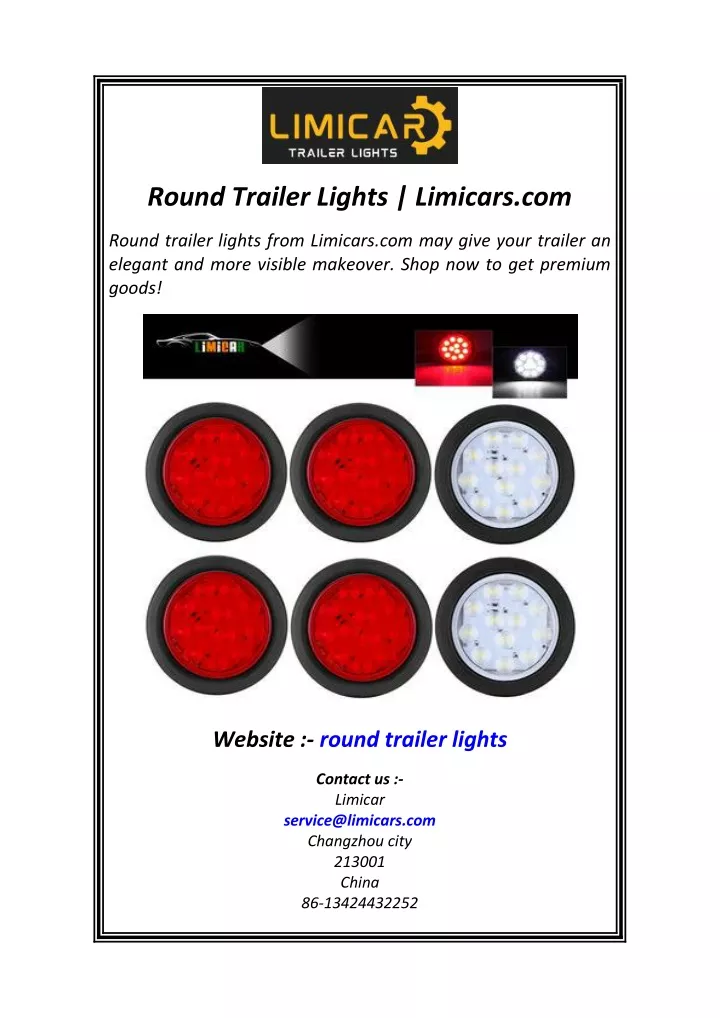 round trailer lights limicars com