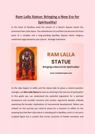Ram Lalla Statue Bringing a New Era for Spirituality!
