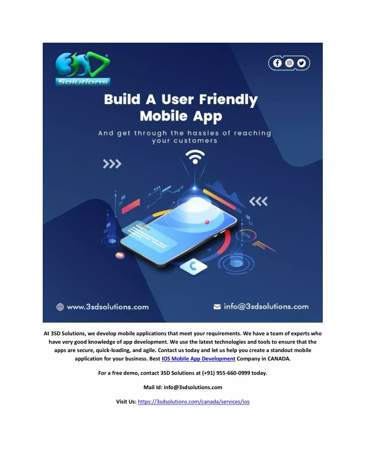 at 3sd solutions we develop mobile applications