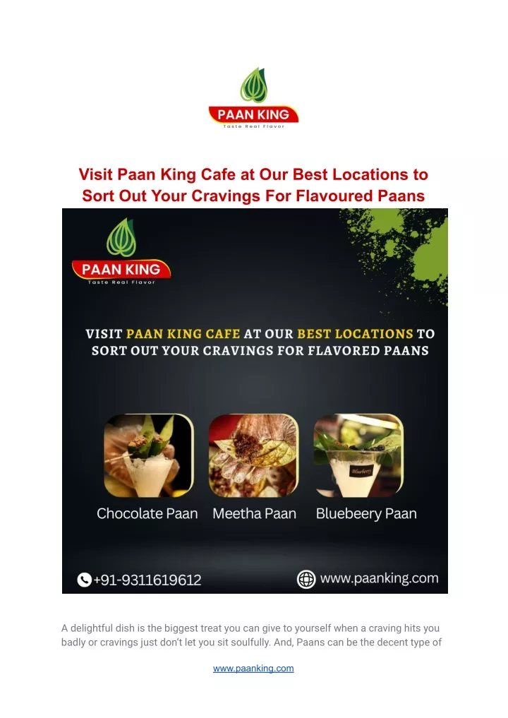visit paan king cafe at our best locations