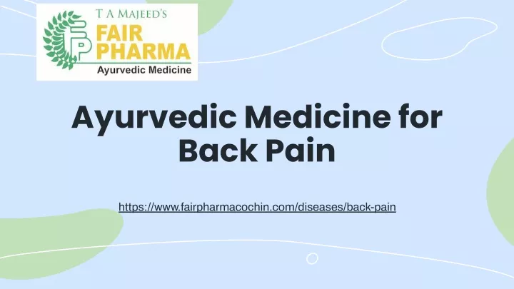 ayurvedic medicine for back pain