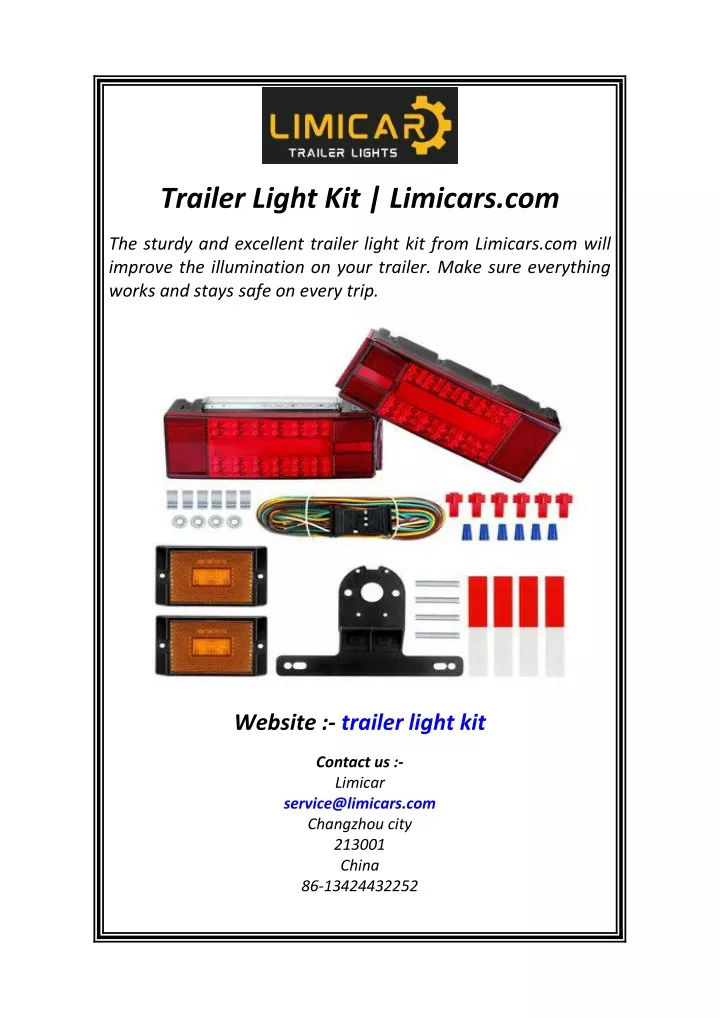 trailer light kit limicars com
