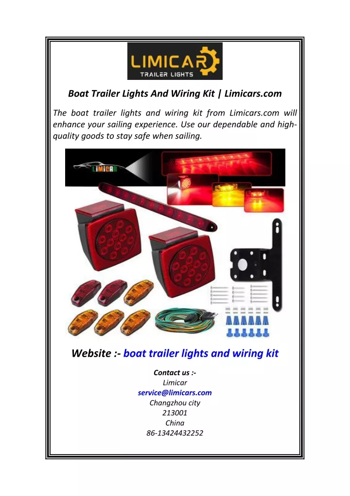 boat trailer lights and wiring kit limicars com