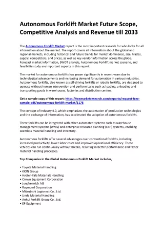 autonomous forklift market future scope