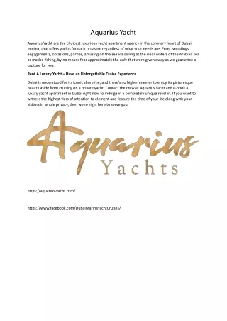 Aquarius Yacht