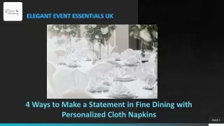 4 Ways to Make a Statement in Fine Dining with Personalized Cloth Napkins