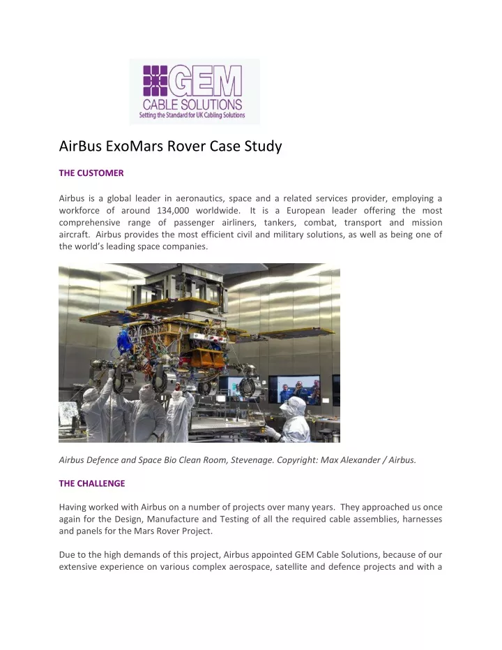 airbus exomars rover case study