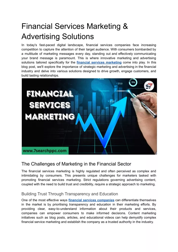 financial services marketing advertising solutions