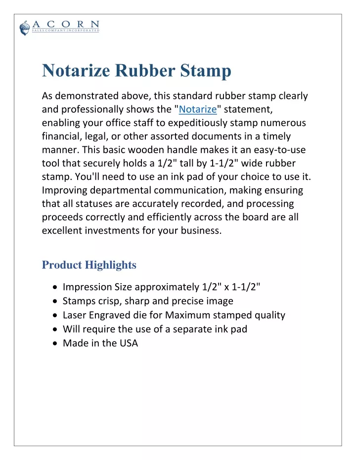 notarize rubber stamp