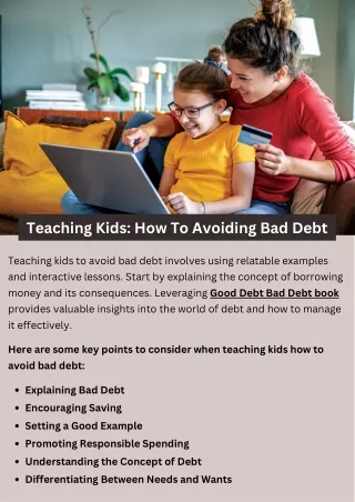 Teaching Kids: How to Avoiding Bad Debt