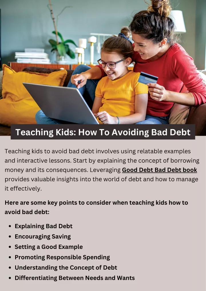 teaching kids how to avoiding bad debt
