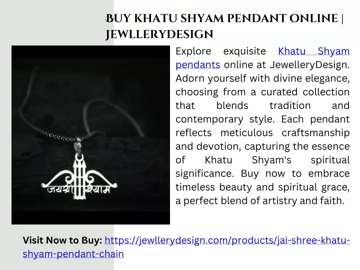 buy khatu shyam pendant online jewllerydesign
