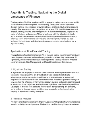 algorithmic trading navigating the digital