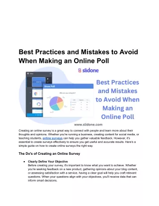 Best Practices and Mistakes to Avoid When Making an Online Poll