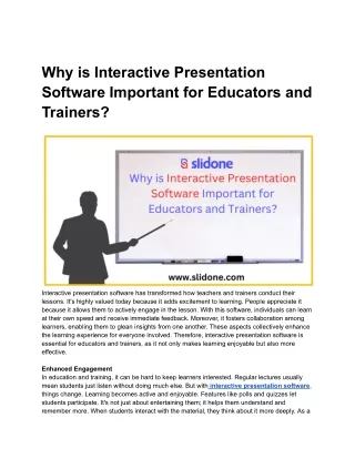 Why is Interactive Presentation Software Important for Educators and Trainers