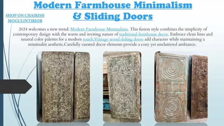 modern farmhouse minimalism sliding doors