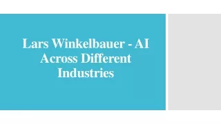 lars winkelbauer ai across different industries