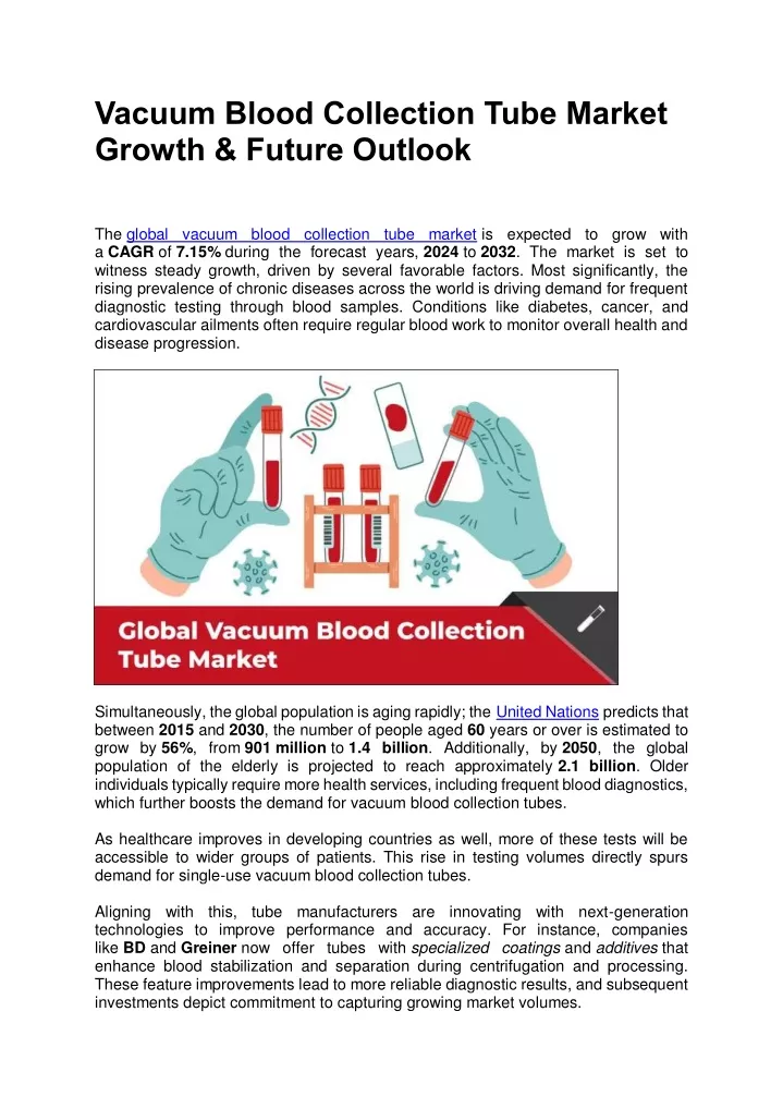 vacuum blood collection tube market growth future