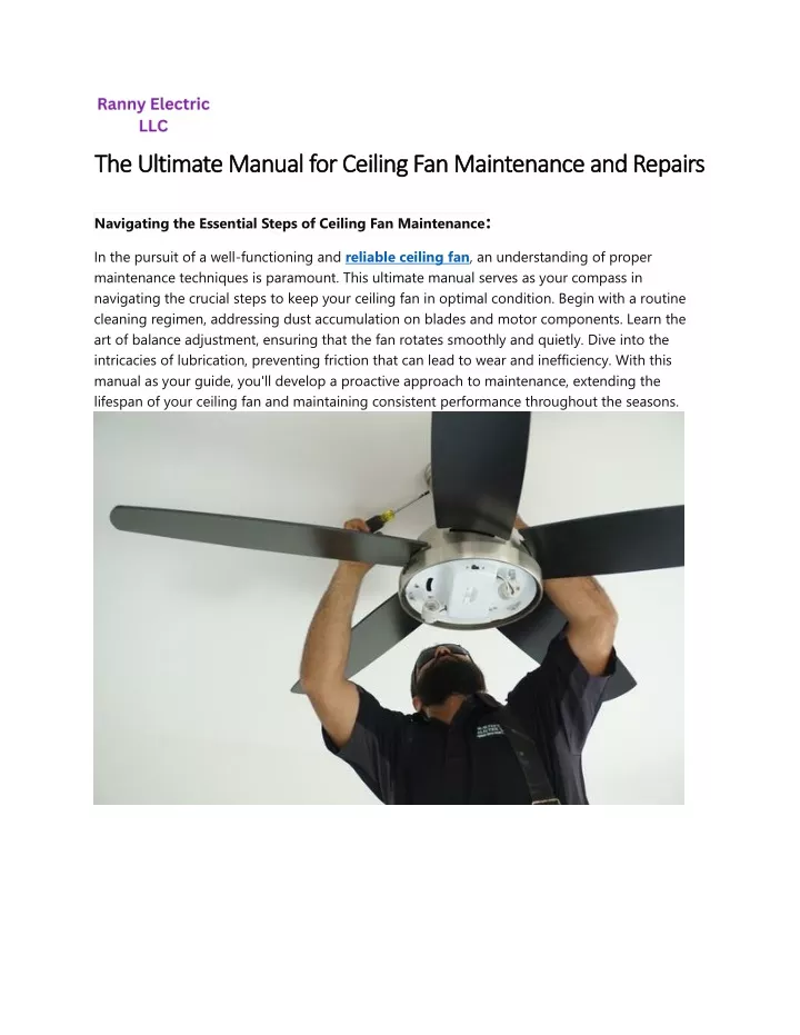the ultimate manual for ceiling fan maintenance