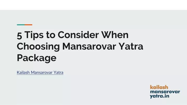 5 tips to consider when choosing mansarovar yatra package