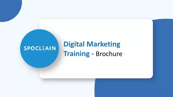 digital marketing training brochure