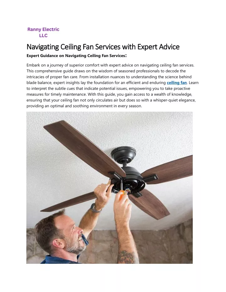 navigating ceiling fan services with expert advic