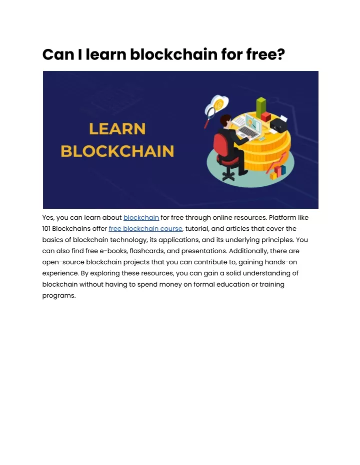 can i learn blockchain for free