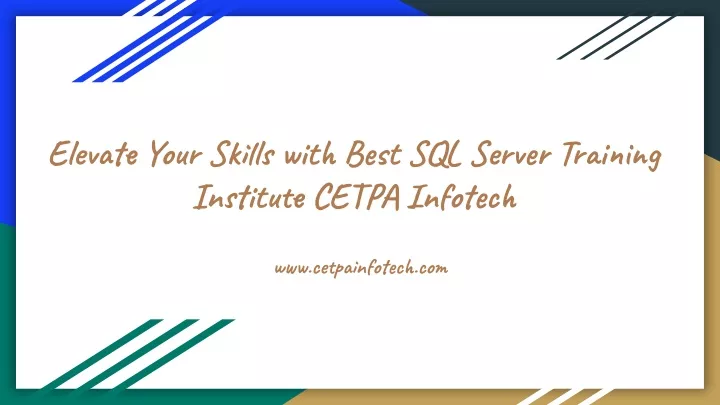 elevate your skills with best sql server training
